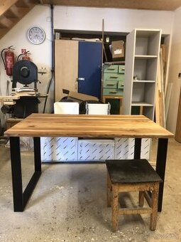 Masívny brestový stôl 160×90 cm–ručná výroba+ dienko zdarma - 3