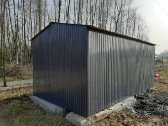Plechová garáž 3×5 m - sedlová strecha - RAL7016 - 3