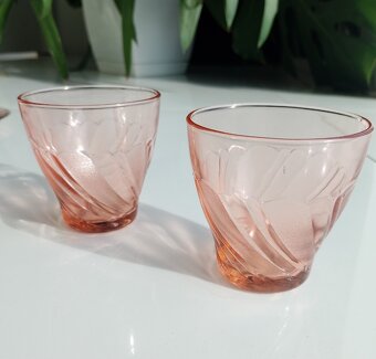 Sada poharov, ružové sklo - 3