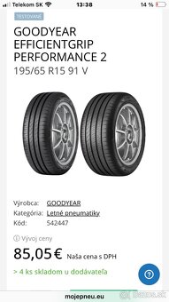 195/65 R15 Úplne nové nepoužité pneumatiky GOODYEAR - 3