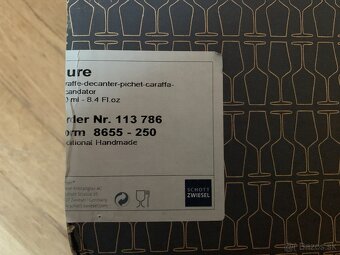 Predám 6ks sklenené karafy na vodu Schott Zwiesel, 250 ml - 3