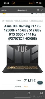 ASUS TUF Gaming F17 – i5-11400H / RTX 3050 / 16 GB RAM / 512 - 3