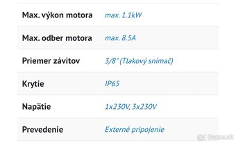 Frekvenčný menič k čerpadlu so snímačom - 3