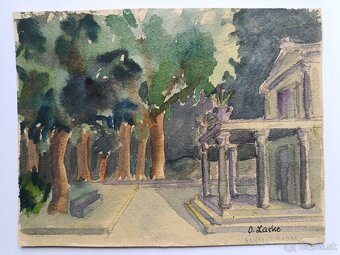 Oskar Laske (1884-1951) Akvarel. Návrh divadelnej scény - 3