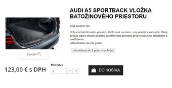 Ochranná vložka (vaňa) do batožinového priestoru Audi A5 - 3