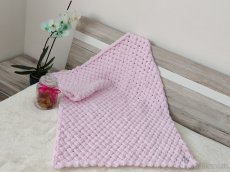 Pletená detská deka svetlo-ružová - 3