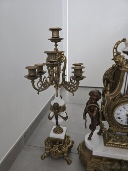 Krbove hodiny a svietniky Mramor bronz - 3