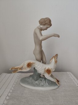 Royal dux Diana akt žena porcelánová soška - 3