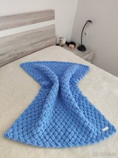 Pletená detská deka modrá - 3