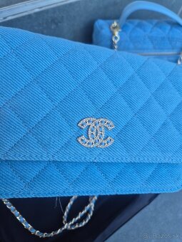 Nová luxusná CHANEL WOC jeans modra - 3