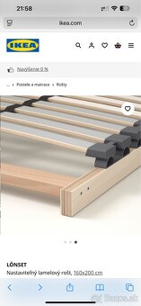 Manželská postel MALM 160x200 + rošt + nočné stolíky - 3