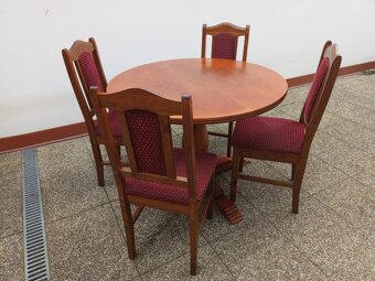 Rustikální jídelní set, rozkládací stůl, 6 židlí, masív - 3