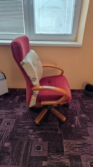 ✅ Kancelárske kreslo červené otočné - 3