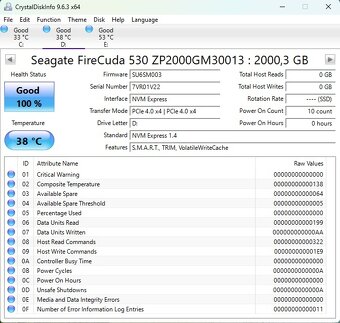 Seagate FireCuda 2TB, M.2 2280, NVMe - 3