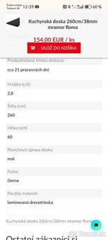Kuchynská pracovná doska Mramor Roma - 3