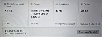 HP Compaq 6200 Pro SFF, Core i7 2600K - 3