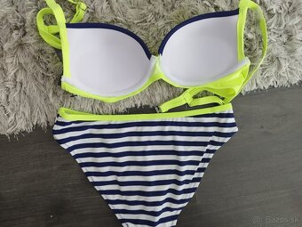 Dvojdielne plavky push up. M/38. modro žlté - 3