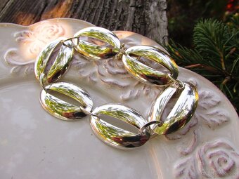 Hrubý starý strieborný náramok, Ag 900 - 3