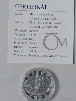 Mince Strieborná medaila Počatek noveho tisicileti - 3