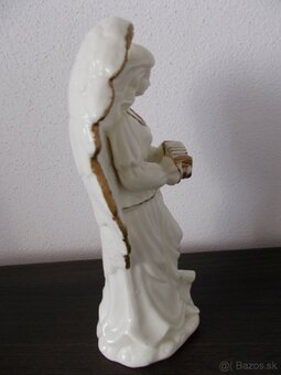 Retro porcelánový 24 cm anjel - 3
