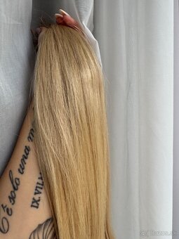 PREDÁM ŽIVÉ VLASY BLOND 55cm 160 prameňov - 3
