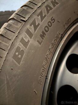 Zimné kolesá R16 – plechové disky + pneumatiky Bridgestone - 3