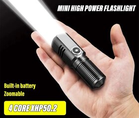 Kvalitná Výkonná Mini ZOOM LED Baterka XHP50 - 3