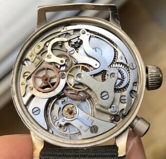 Hanhart Monopusher Pilot Chronograph z druhej svetovej vojny - 3