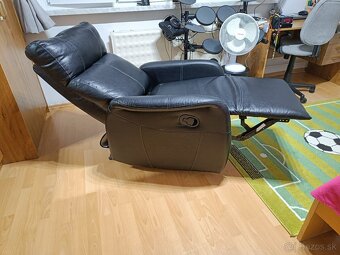 Polohovacie kreslo VEJEN čierna koženka - 3