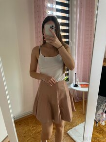 Ružová koženková sukňa - 3