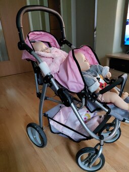 Detský dvojkočík s 2 bábikami. - 3