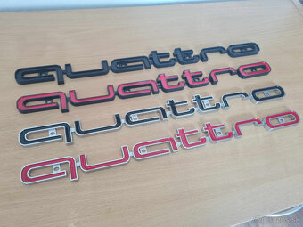 Veľký nápis QUATTRO pre AUDI chrom, čierne, červene - 3