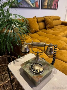 Luxusný retro telefón z prírodného onyxu- zberateľský kus - 3