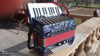 Harmonika -Akordeon.Delícia Junior,modrá, 72 basová. - 3