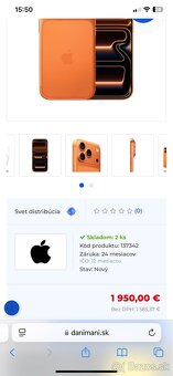 iPhone 17 pro max 1TB cosmic orange - nerozbaleny nový - 3