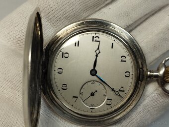 Starožitné pánské tříplášťové celostříbrné kapesní hodinky - 3