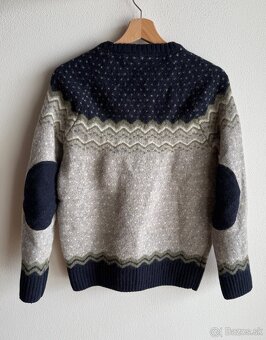 Vlnený sveter Fjallraven Ovik Knit Sweater W Navy - 3