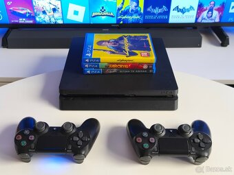 PS4 PLAYSTATION 4 SLIM + 2X OVLADAC + HRY - 3
