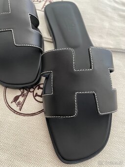 Originál Hermès Oran kožené šlapky, veľkosť 40 - ako nové - 3