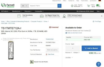 2TB / 1TB / 512 GB Transcend MTE712A Industrial - 4 000TBW - 3