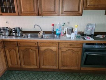 Rustikální dubová linka do U se spotřebiči,6236 - 3