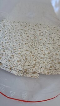 Vlastnoručne ušitý obrus pevná látka - smotanovo-zlatý - 3