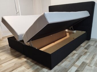 manzelska postel 180x200x50 cm, cierno-siva - 3