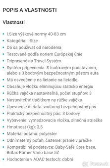Predám autosedačku Britax - 3