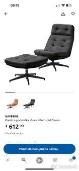 Kozene kreslo Ikea Havberg s podnozkou - 3