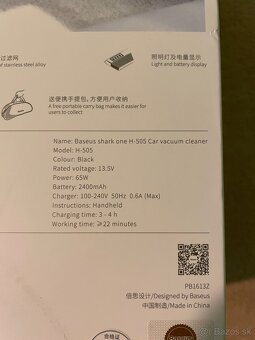 Baseus Shark One H-505 - Výkonný bezdrôtový vysávač - 3