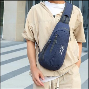 Unisex crossbody batoh modrý - 3