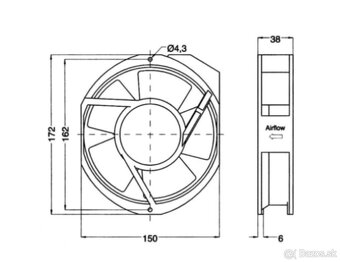 Predám výkonný ventilátor 150x172x38mm - 3