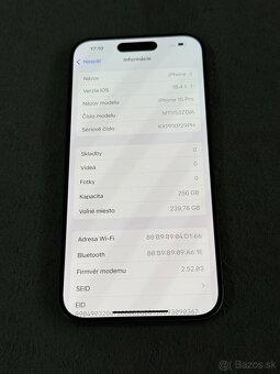 Predám Apple iPhone 15 PRO 256GB Natural Titan bežné známky - 3