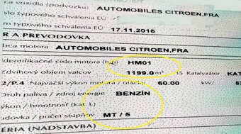 Citroen C-elysee 1.2 V 2017 predám PREVODOVKA, MOTOR HM01 - 3